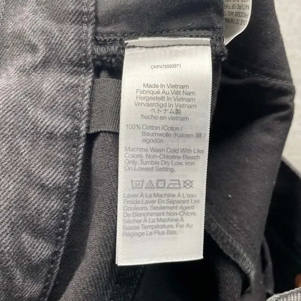 Madewell Jeans Womens 29 Black Low-Slung Straight Slouchy Denim Kent Wash Drapey